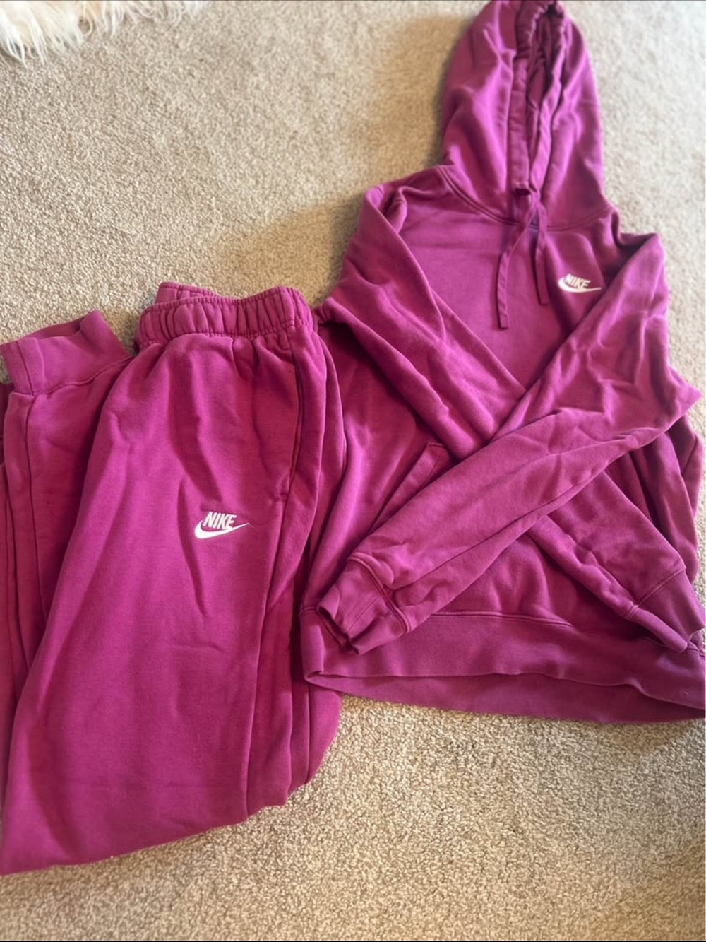 Nike Magenta Hoodie & Sweatpants Set